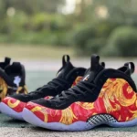 Nike Foamposite One x Supreme Sneakers in Red Straw