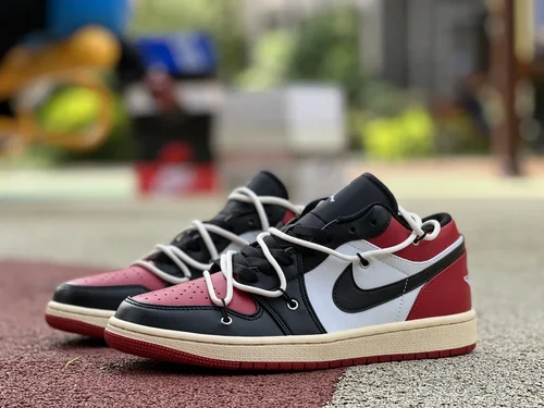 Air Jordan 1 Low 553558-612 Chicago Deconstructed White Red Strap