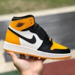 Air Jordan 1 High 575441-711 Black Yellow Toe Womens Retro