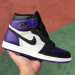 Air Jordan 1 High 555088-501 Black Purple Toe Retro