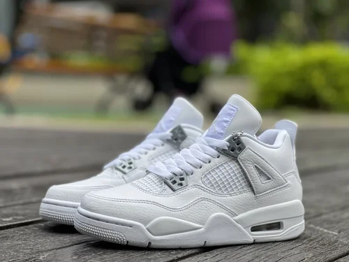 Air Jordan 4 Pure Money 408452-100 White Silver