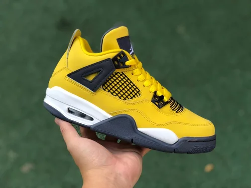 Air Jordan 4 Retro 408452-700 Black Yellow