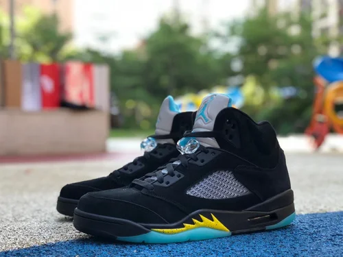 Air Jordan 5 Aqua DD0587-047 Black Yellow Blue