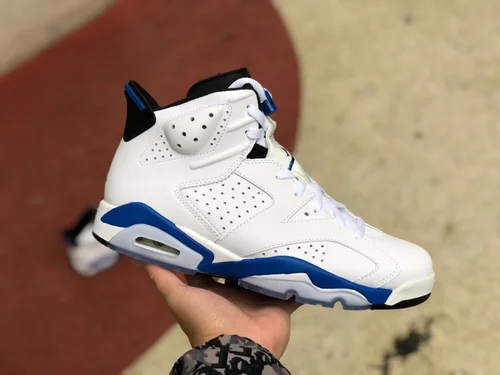 Air Jordan 6 Sport Blue Retro Basketball Shoes 384663-107