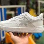 BAPE STA SK8 Low-Top Shoes in White and Grey