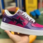 BAPE STA SK8 Low-Top Shoes in Purple and Red