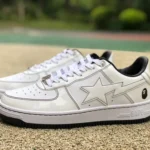 BAPE STA SK8 Low-Top Shoes in White with Patent Leather