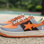 BAPE STA SK8 Low-Top Shoes in Grey and Orange