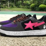 BAPE STA SK8 Low-Top Shoes in Black Purple and Pink