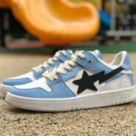 BAPE STA SK8 Low-Top Shoes in White and Blue