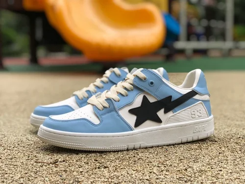 BAPE STA SK8 Low-Top Shoes in White and Blue