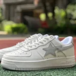 BAPE STA SK8 Low-Top Shoes in White and Silver