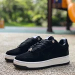 BAPE STA SK8 Low-Top Shoes in Black and White with Suede