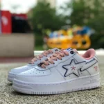 BAPE STA SK8 Low-Top Shoes in White and Pink