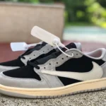 Travis Scott x Air Jordan 1 Low DM7866-010 Grey Black Reverse Swoosh