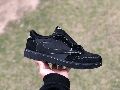 Travis Scott x Air Jordan 1 Low DM7866-001 Black Cat T1 Upgrade Version