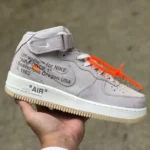 NIKE Air Force 1 x OW Grey Suede Mid CW2255-100