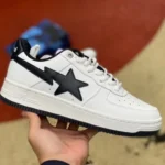 BAPE STA SK8 Low-Top Shoes in White and Black