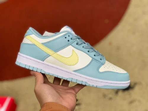 Nike Dunk Low Light Blue Yellow Hook Retro Sneakers DD1503-123