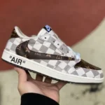 Travis Scott x Louis Vuitton x Air Jordan 1 Low White Brown Retro