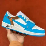 Air Jordan 1 x OFF-WHITE AQ0818-148 UNC Blue Low-Top