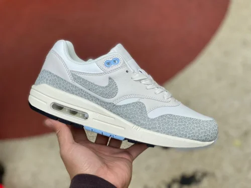 Nike Air Max 1 Safari Grey White Women's Running Shoes FB5059-100