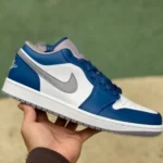 Air Jordan 1 Low 553558-412 White Grey Blue Retro