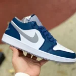 Air Jordan 1 Low 553558-412 White Grey Blue Retro