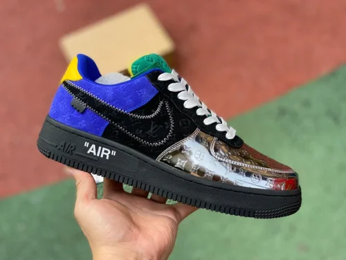 Louis Vuitton x Nike Air Force 1 Low Silver Black Blue