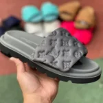 Louis Vuitton Pool Pillow Comfort Grey Velcro Slides