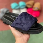 Louis Vuitton Pool Pillow Comfort Navy Velcro Slides