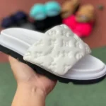 Louis Vuitton Pool Pillow Comfort White Velcro Slides