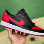 Air Jordan 1 Low 705329-001 Black Red Bred DG Version