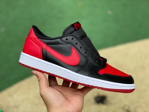 Air Jordan 1 Low 705329-001 Black Red Bred DG Version