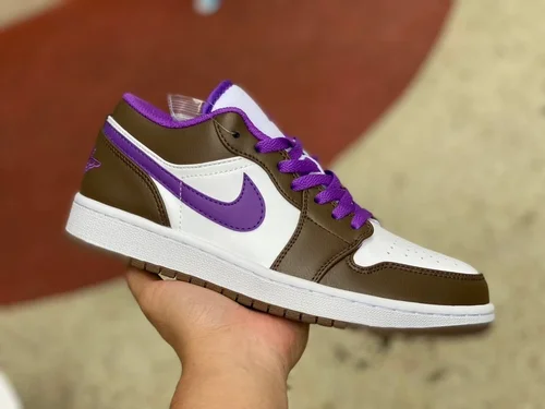 Air Jordan 1 Low 553558-215 Brown White Purple