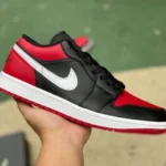 Air Jordan 1 Low 553558-066 Black Red White Hook Retro