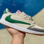 Travis Scott x Air Jordan 1 Low DM7866-809 Grey Green Custom Version