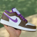 Air Jordan 1 Low GS 553560-215 White Purple Brown Retro