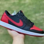 Air Jordan 1 Low 705329-001 Black Red Bred Retro