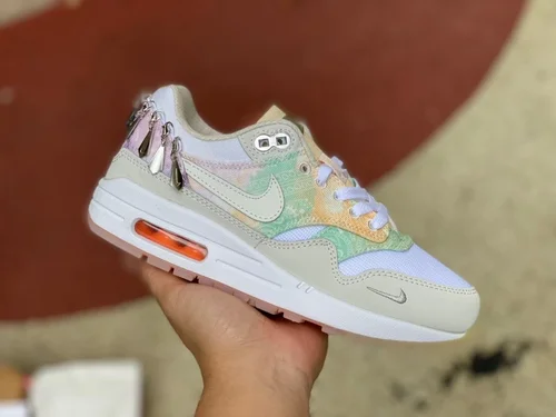 Nike Air Max 1 '87 White Green Pink Women's Running Shoes FJ7734-101