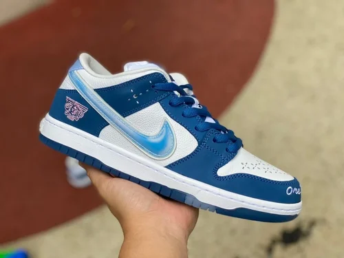 Born x Raised x Nike Dunk SB Blue White Retro Sneakers FN7819-400