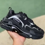 Balenciaga Black Graffiti Triple S Vintage Dad Shoes