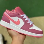 Air Jordan 1 Low 553560-616 White Pink Strawberry Bear Retro