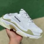 Balenciaga White Slides Triple S Vintage Dad Shoes