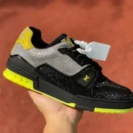 Louis Vuitton Trainer Water Diamond Black Yellow Guangzhou Version