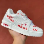 Louis Vuitton Trainer White Red Guangzhou Version