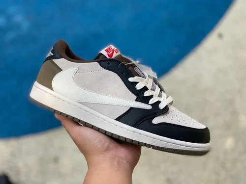 Travis Scott x Air Jordan 1 Low DM7866-902 Black Grey Brown Reverse Swoosh