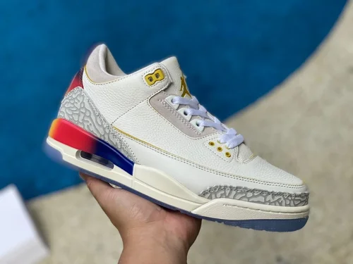 J Balvin x Air Jordan 3 FN0344-901 White Blue Pink