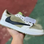 Travis Scott x Air Jordan 1 Low FZ3124-200 Grey Matcha Green Reverse Swoosh