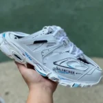 Balenciaga White Graffiti Slides Triple S Vintage Dad Shoes